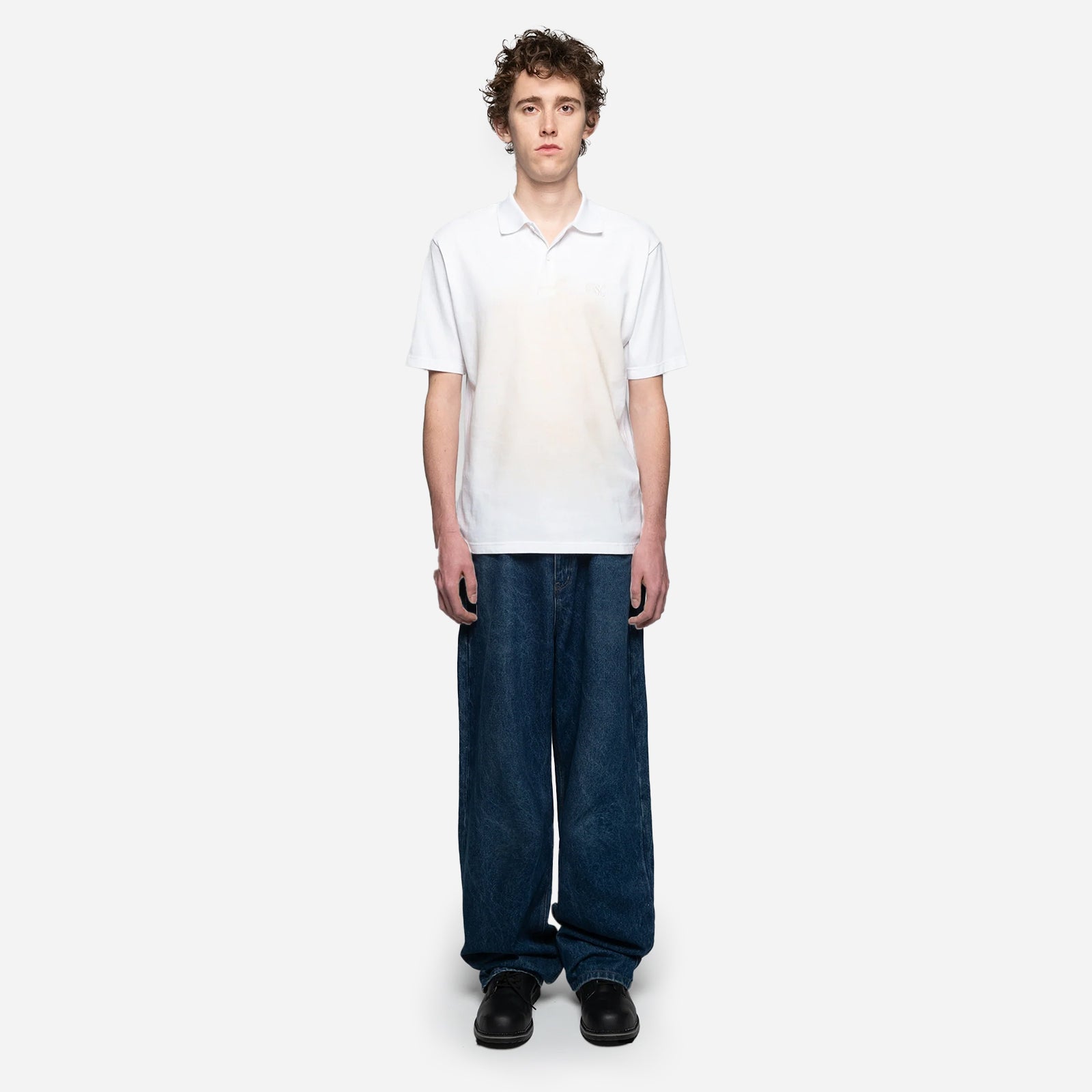 White Faded Polo SS2693SCWFP WHT
