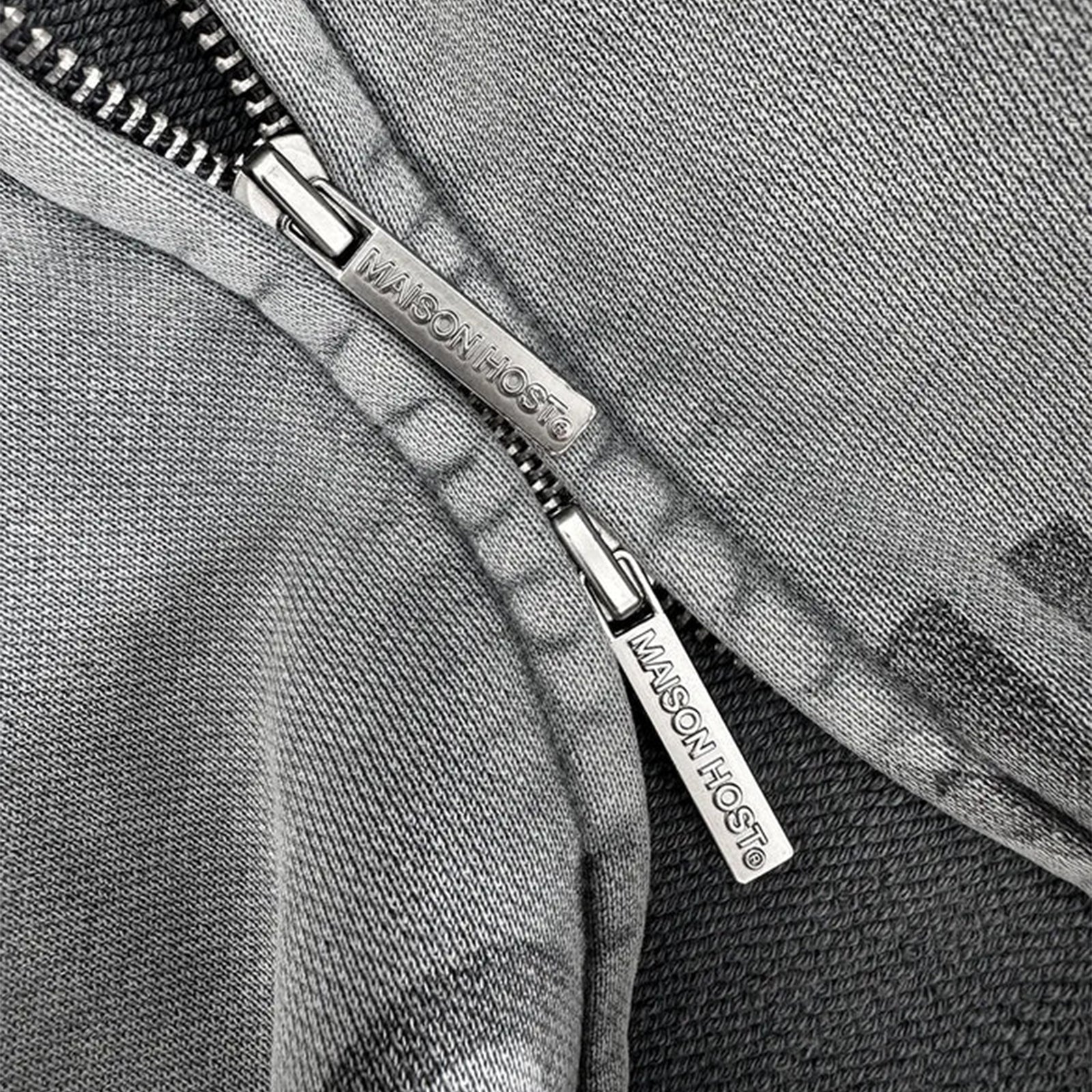 Erode Wave Zipped Hoodie 1DYEDZP LGRY