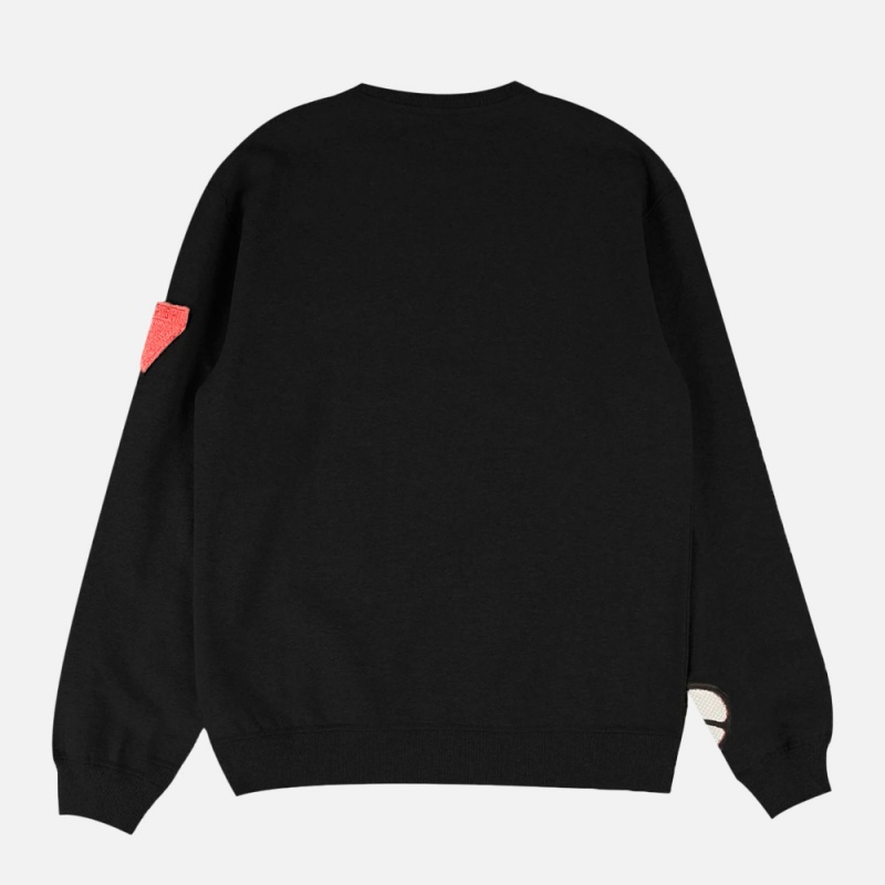 2095 Black Blank Patch Crew Sweat