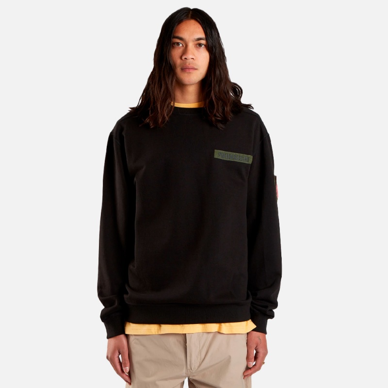 2095 Black Blank Patch Crew Sweat