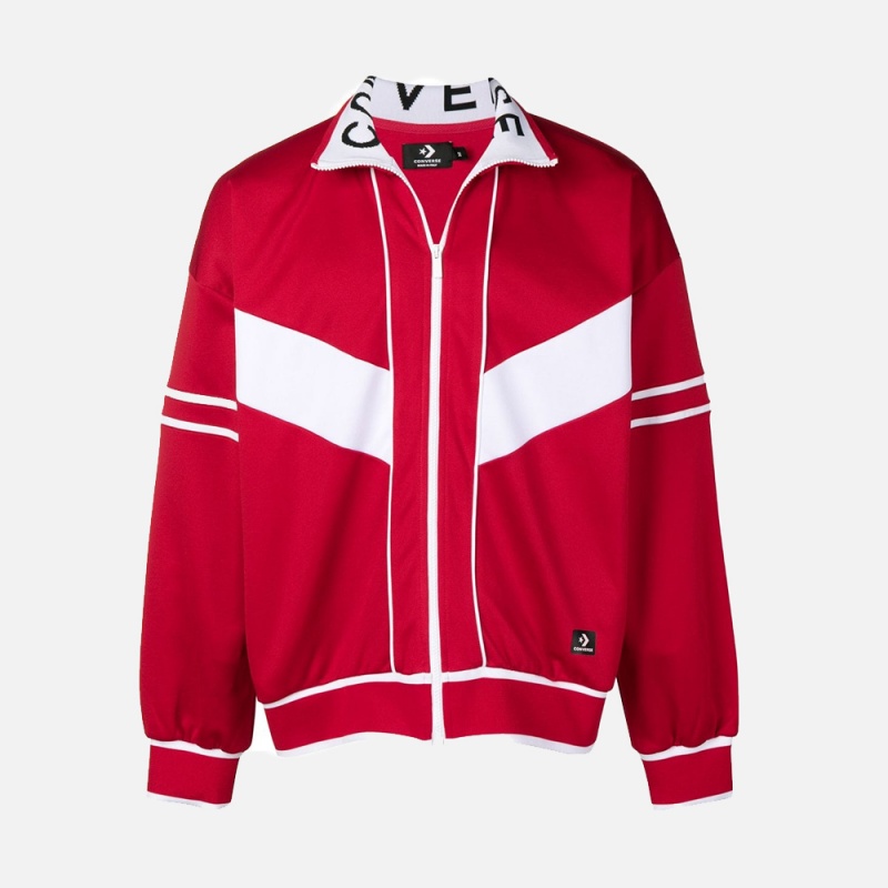 10017840 RED Polycotton Track Jacket Converse Insert