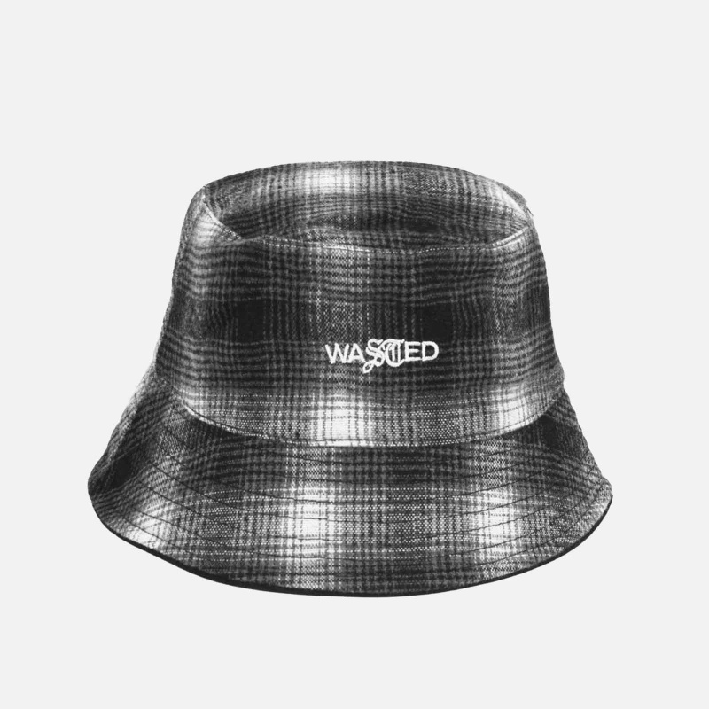 WPFW21BHSP BLK Bucket Hat Shadow Plaid