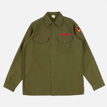 Maharishi 3583-Olive Panther Embroidered Shirt | 4Elementos