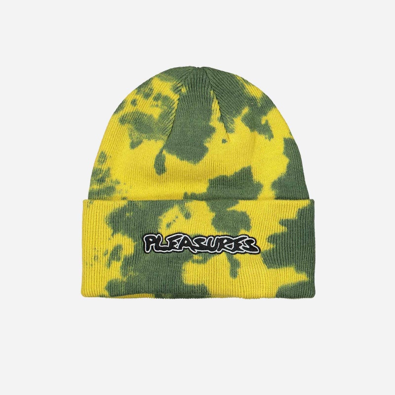 P21F063 YELLOW Backbone Dyed Beanie