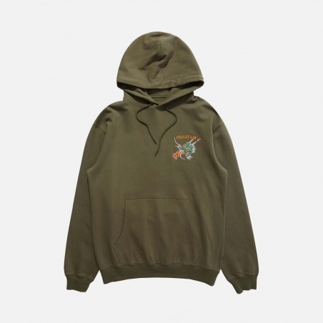 Maharishi 8076-OLIVE Maha Force Embroidered Hooded Sweat | 4Elementos