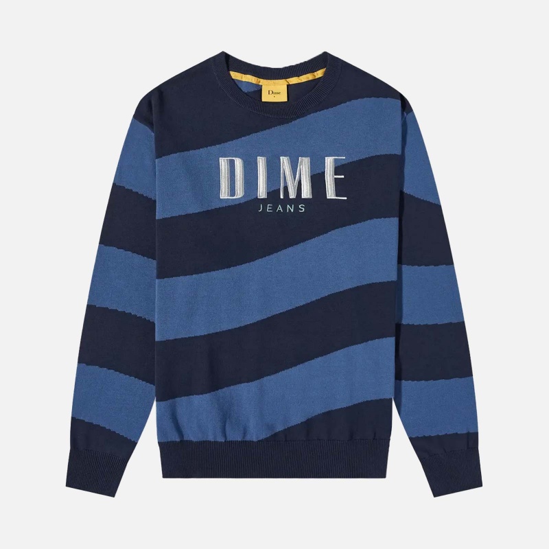 DIMESP4NVY Wave Striped Light Knit