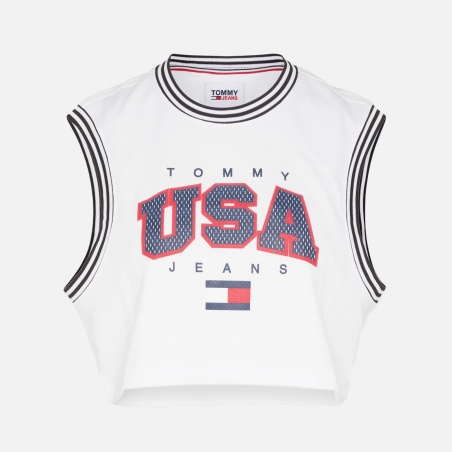 TOMMY JEANS Crop USA Basketball Tank DW0DW15304YBR | 4Elementos