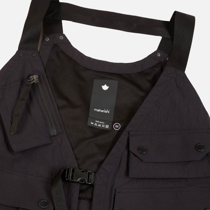 6390 Black Veg Dyed Tactical Cargo Vest