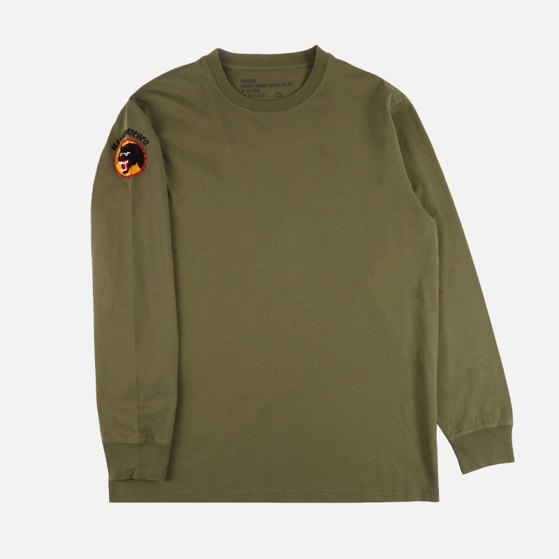 9432 Olive Vintage Panther Patch Crew