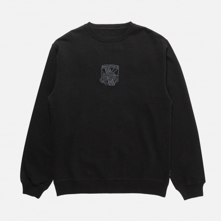 Maharishi 8075-BLACK Maha Force Embroidered Crew | 4Elementos