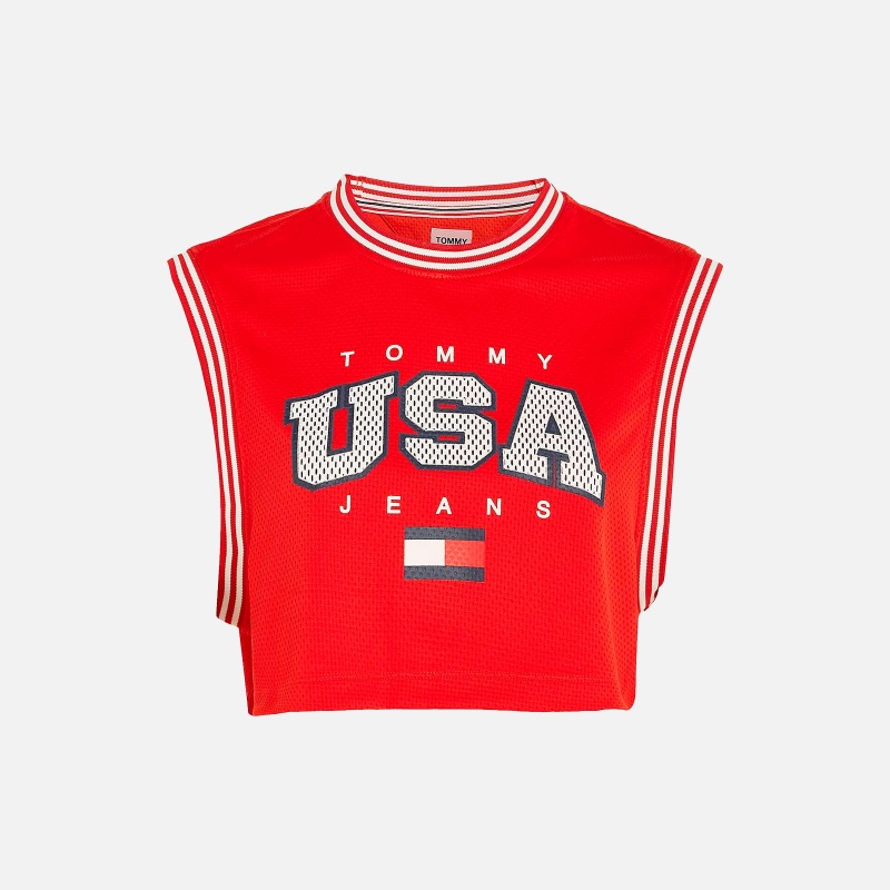 Tommy Jeans W Crop USA Basketball Tank DW0DW15304XNL