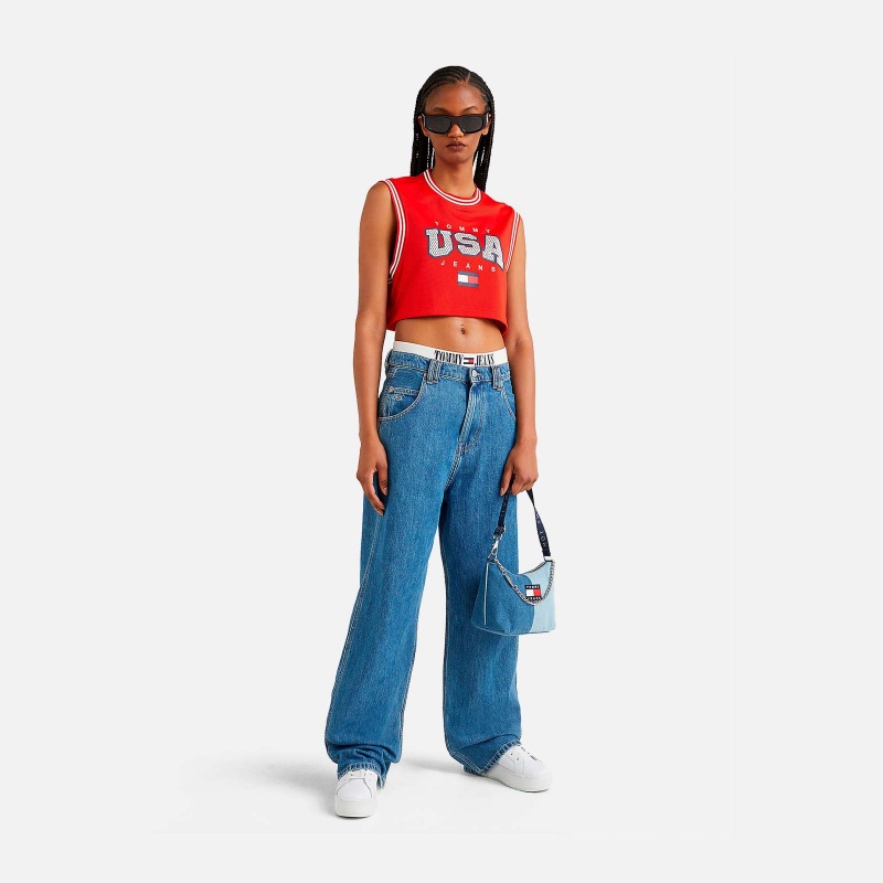 Tommy Jeans W Crop USA Basketball Tank DW0DW15304XNL