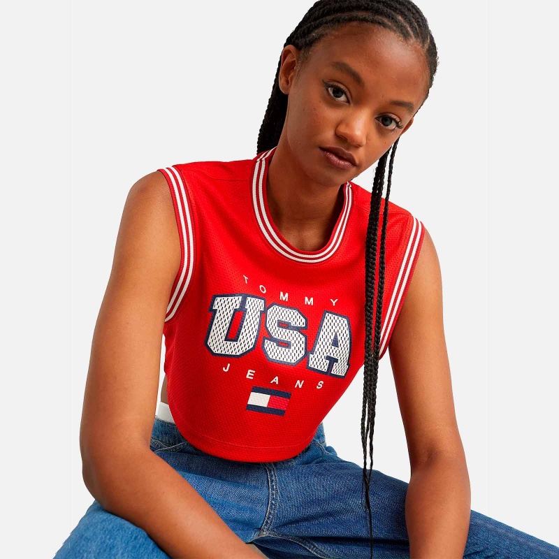 Tommy Jeans W Crop USA Basketball Tank DW0DW15304XNL