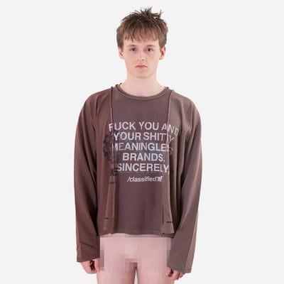 Statement Longsleeve Tee Reversible CLW25SLT BRN